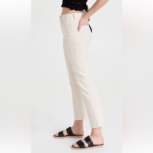DL1961 Patti Straight Leg High Rise Ankle denim in color called Ecru.
